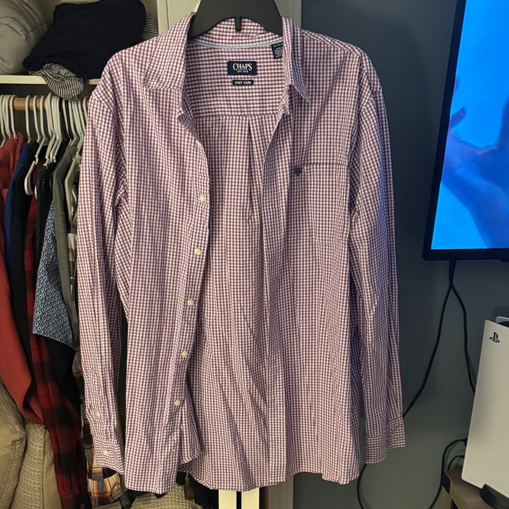 Chaps Lavender Checkered Men's Shirt